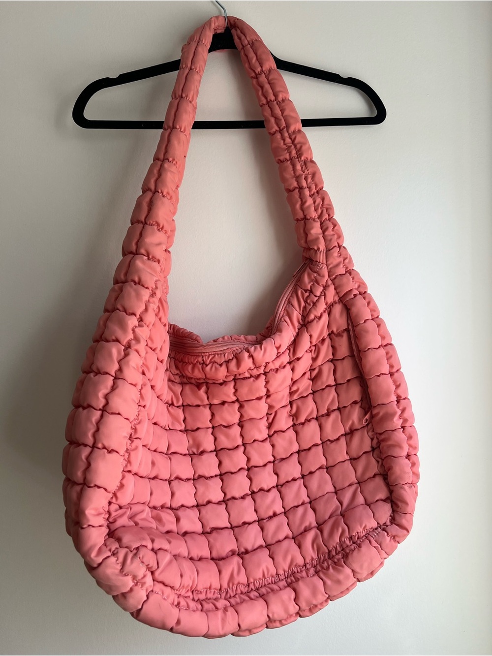 Quilted Coral Hobo Bag